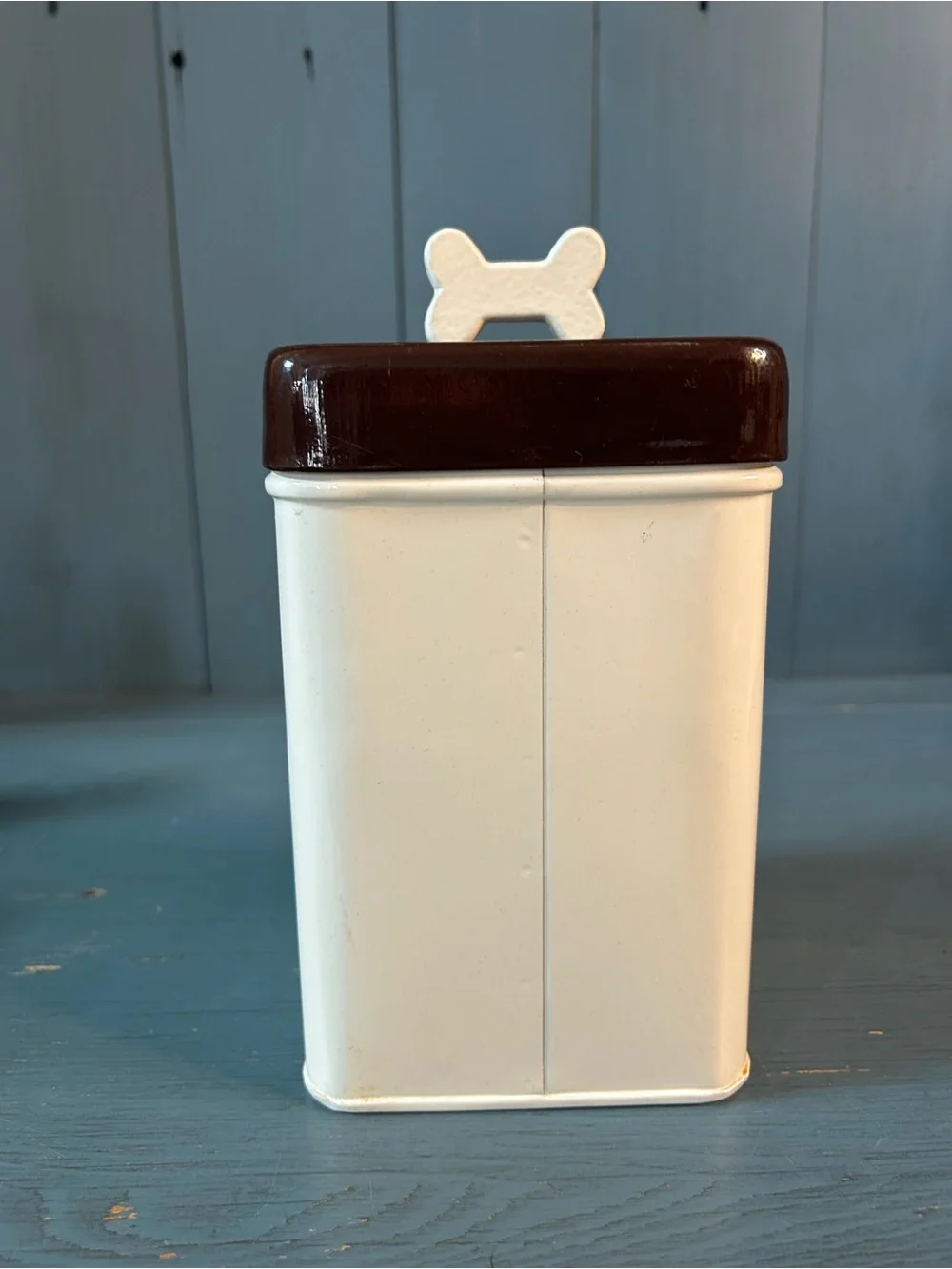 Cream and Brown Dog Treat Canister – 'Treats' Storage Container